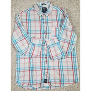 Artistry in Motion Long Sleeve Button Down Slim Fit Gray Plaid Shirt Men's Large